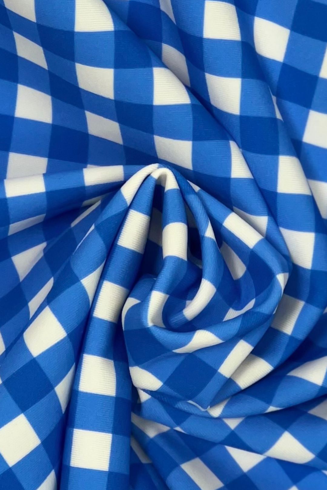 Kids Swimsuit Blue Checker Pattern