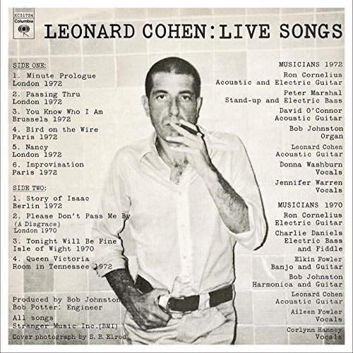 Leonard Cohen: Leonard Cohen: Live Songs { Vinyl LP }