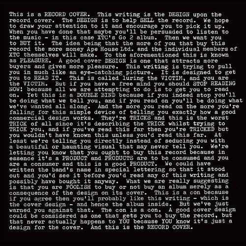 XTC: GO2 - 200gm Vinyl { Vinyl LP }