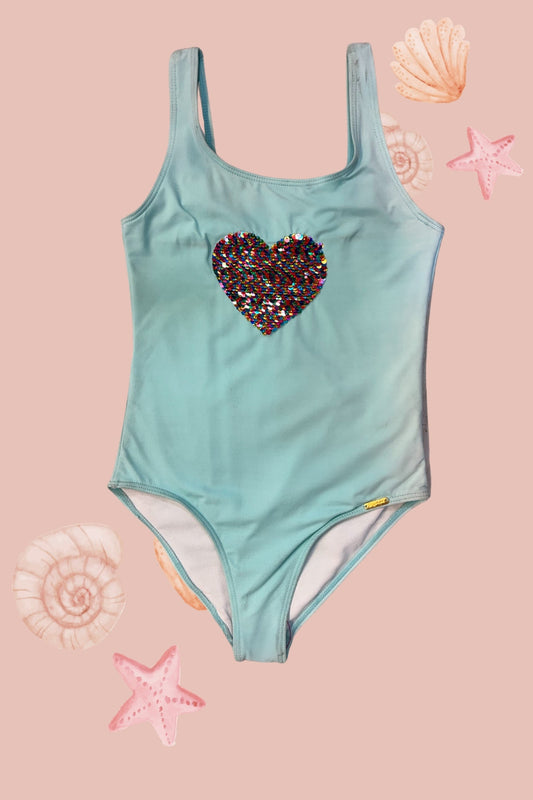 H2071 Kids Rainbow Sequin Swimsuit