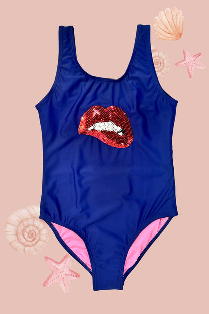 H2242 Kids Cheeky Smiles Sequin Swimsuit